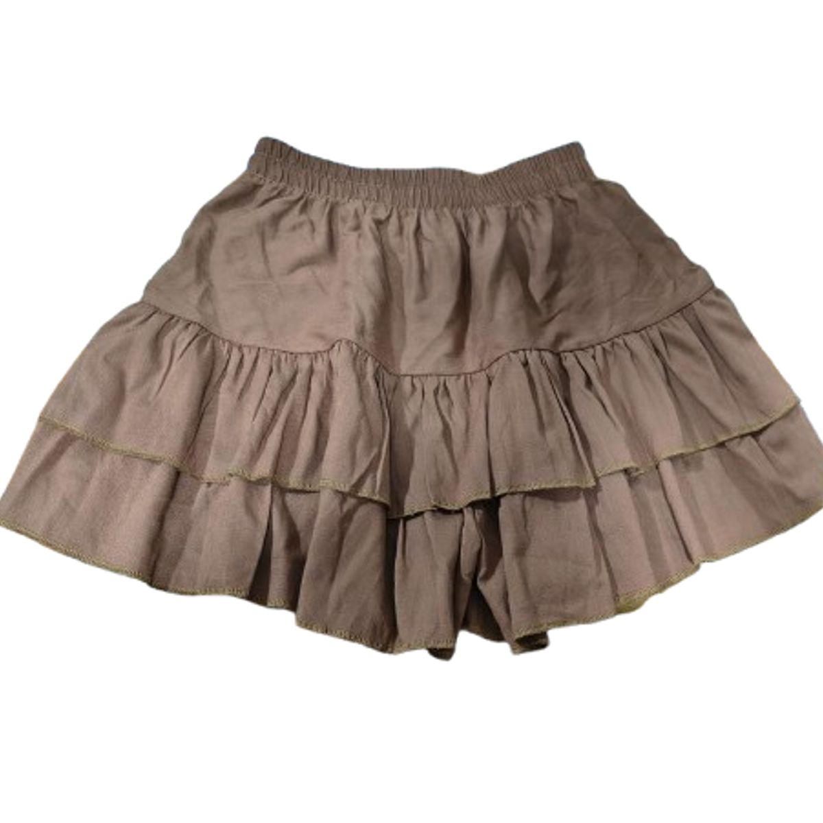 GENERICO - FALDA SHORT CON DOBLE VOLANTE DE BLONDA