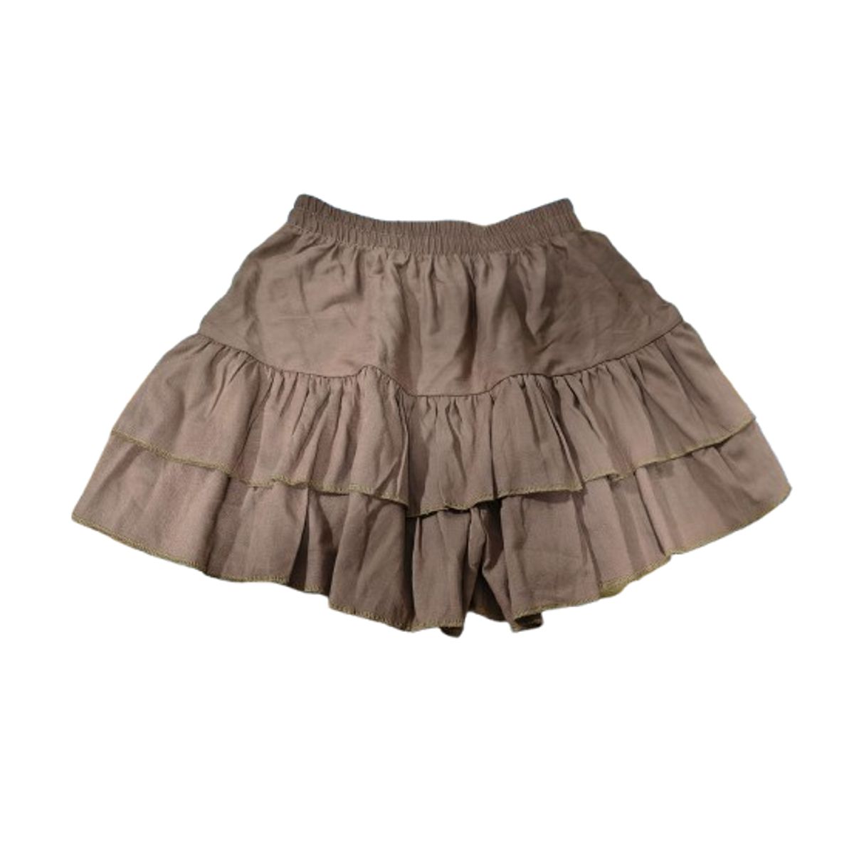 GENERICO - FALDA SHORT CON DOBLE VOLANTE DE BLONDA