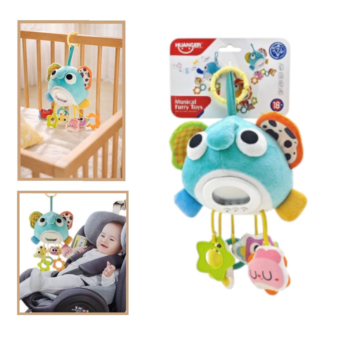 GENERICO - COLGANTE DE PELUCHE MUSICAL INTERACTIVO PARA BEBÉS