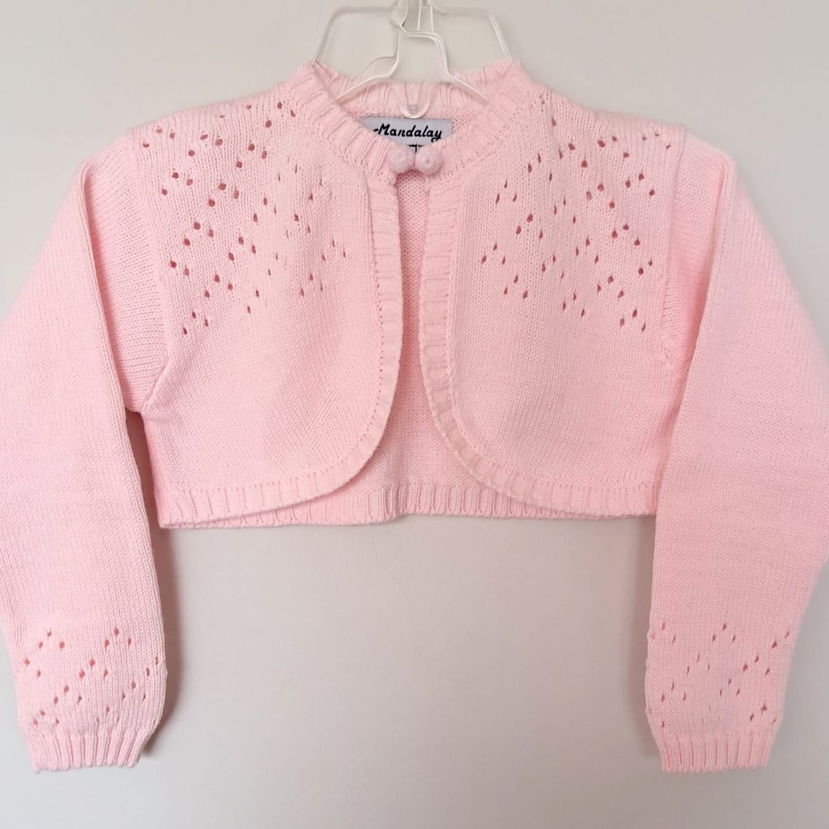 GENERICO - BOLERO CHAQUETA CORTA TORERITA NIÑA MANGA LARGA FLORvMANDALAY KNITS