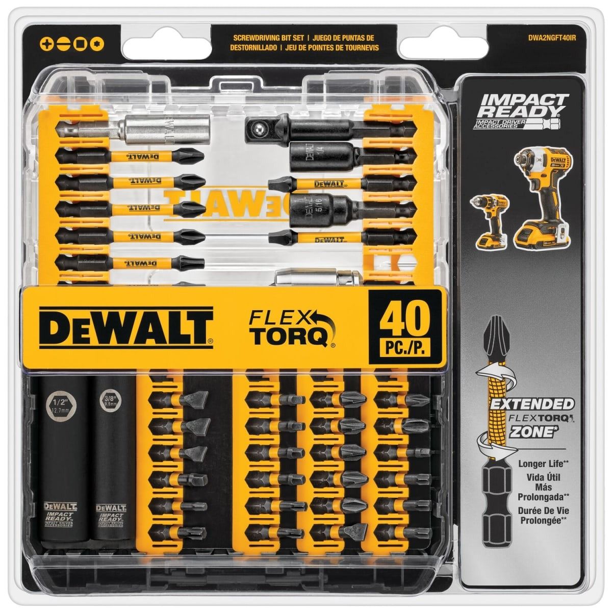 DEWALT - Set de 40 Piezas para Atornillador FlexTorq Dewalt DWA2NGFT40IR