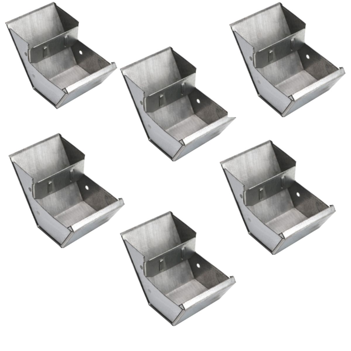 GENERICO - Pack de 6 Comederos Metálicos Para Cuy Conejo y Razas Pequeñas - 10 cm