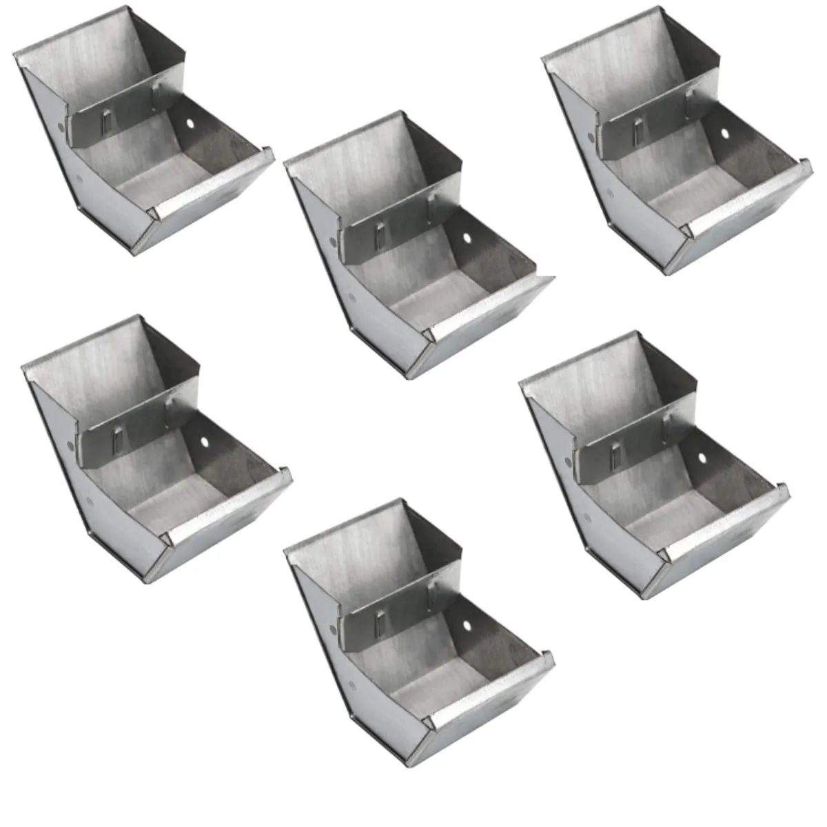 GENERICO - Pack de 6 Comederos Metálicos Para Cuy Conejo y Razas Pequeñas - 10 cm