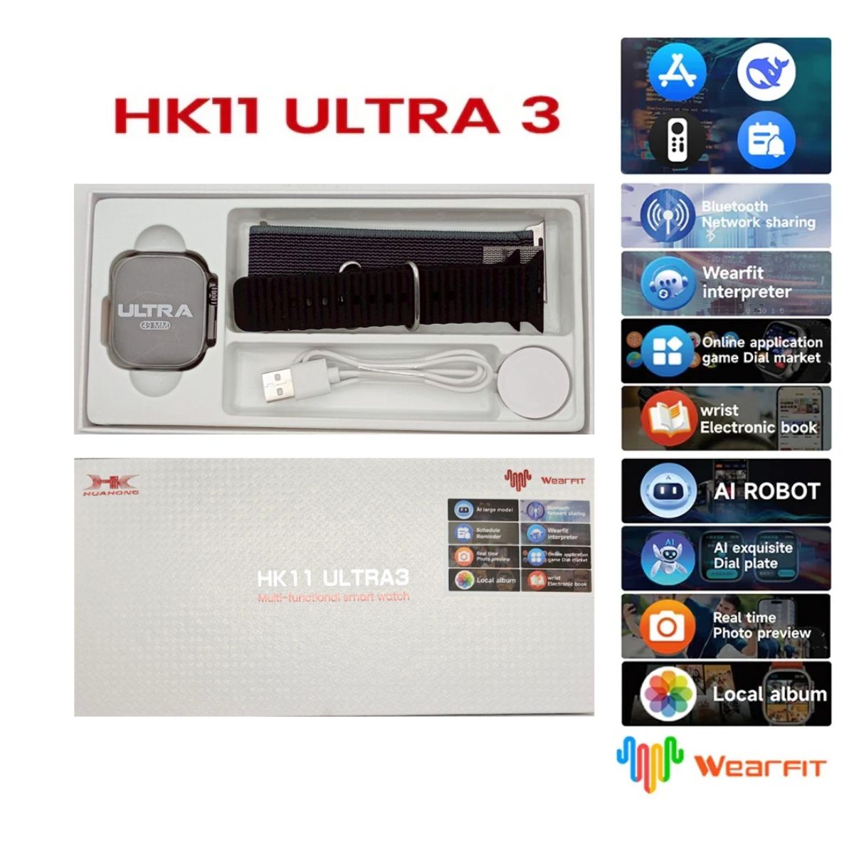 GENERICO - Smartwatch HK11 Ultra 3 Full Negro