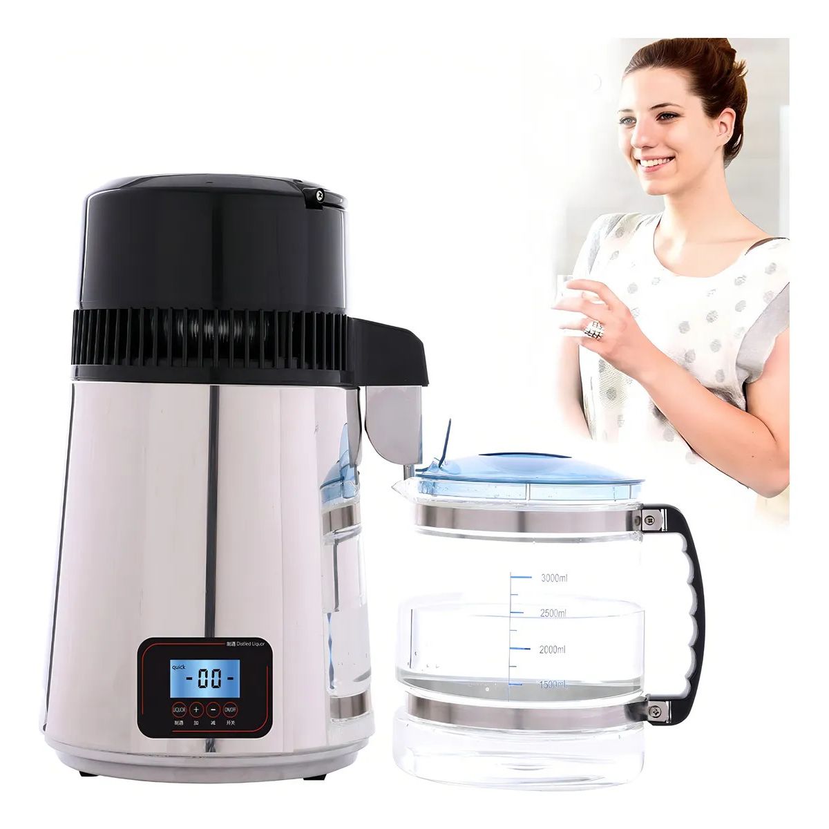 U BUY - Purificador Y Destilador De Agua Portátil De 4 Litros Y 750