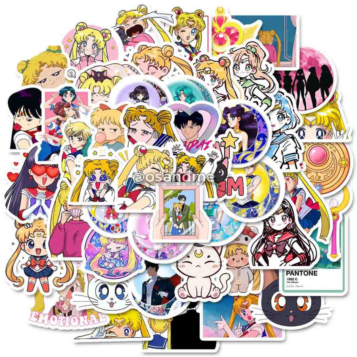 GENERICO - Sticker pack 50 Sailor Moon pegatinas resistentes al agua