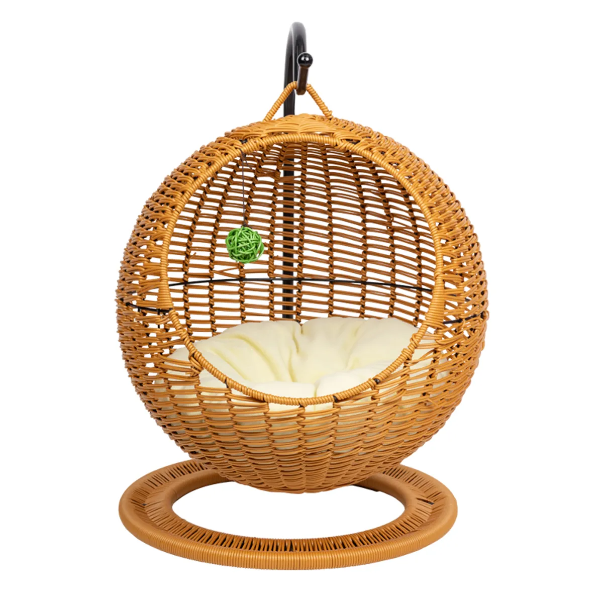 CAMA COLGANTE PARA GATO CON PEDESTAL COLOR MARRON DE MIMBRETEJIDO, marca QHALITECH - Foto Principal