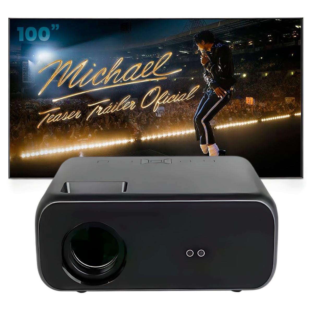 OWLENZ - Proyector Smart Owlenz SD550 Enfoque Manual + Ecran 100 Pulgadas Gris