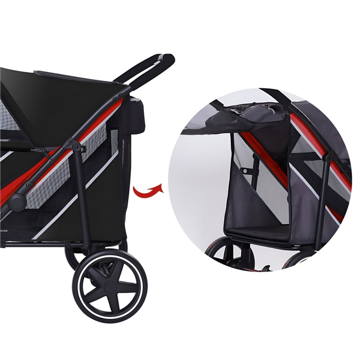 QHALITECH - COCHE PARA PERROS Y GATOS ROJO AEREO XL