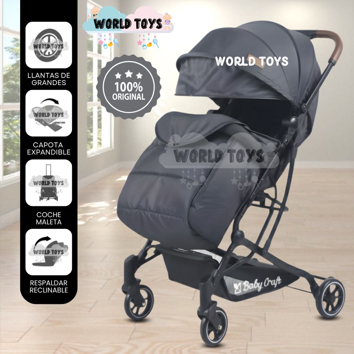 Baby - Coche Maleta de Paseo «CLICK» Edición Especial Black