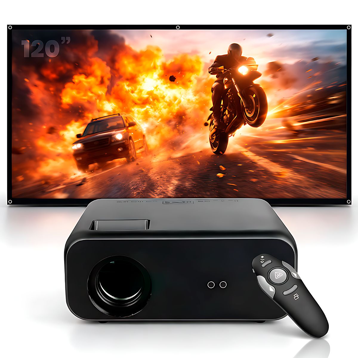 OWLENZ - Proyector Smart Owlenz SD550 Enfoque Manual + Ecran 120 Pulgadas + Puntero Láser