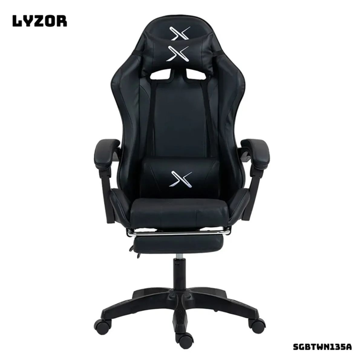 GENERICO - Silla Gamer Lyzor con Posapiés SGBTWN135A NEGRO