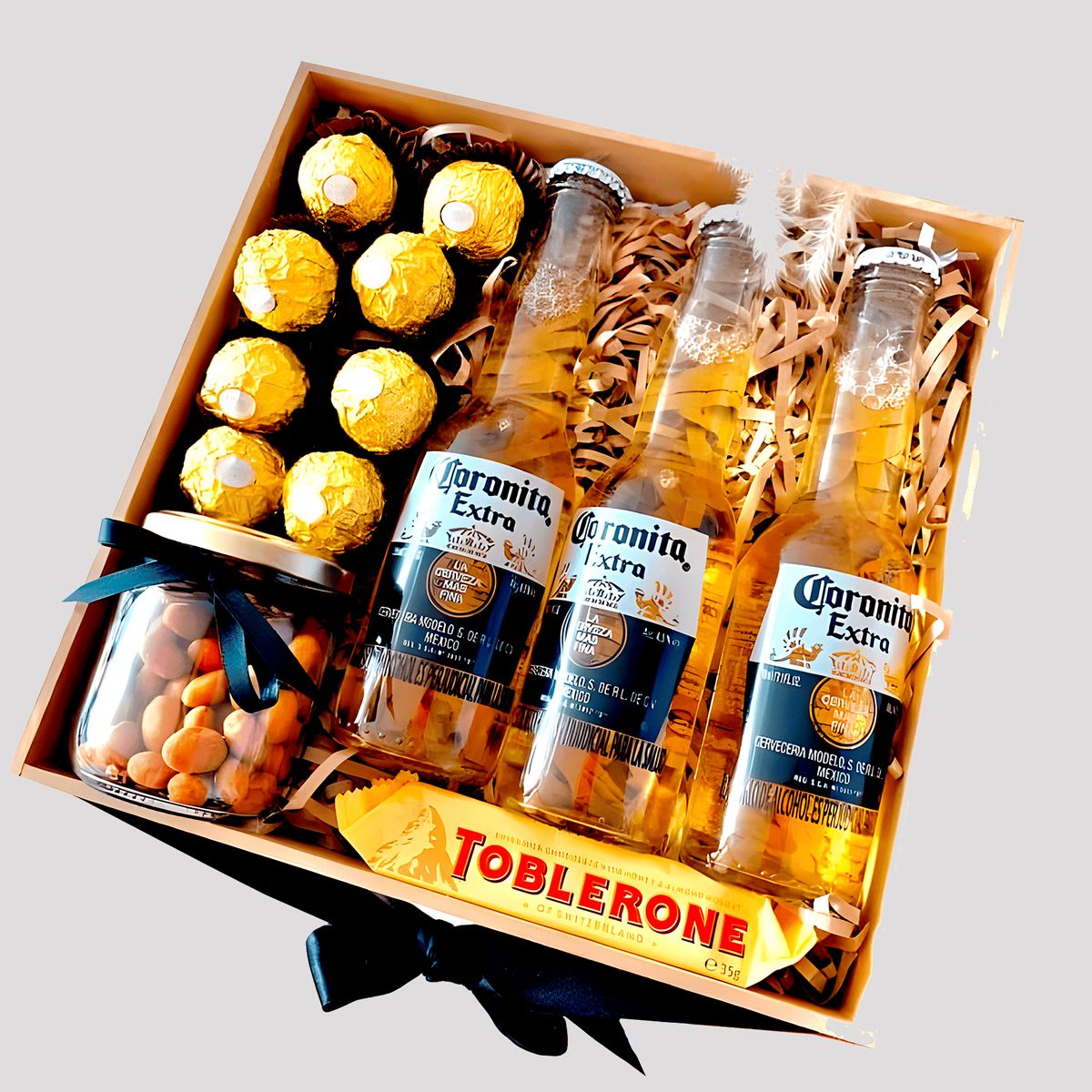 FERRERO ROCHER - Gift Box Cerveza Corona + Toblerone + Ferrero Rocher - San Valentin