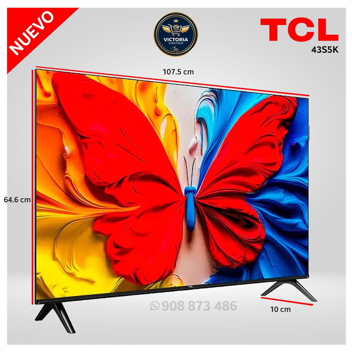TCL - Televisor TCL QLED 43 Full HD Smart TV 43S5K Google TV