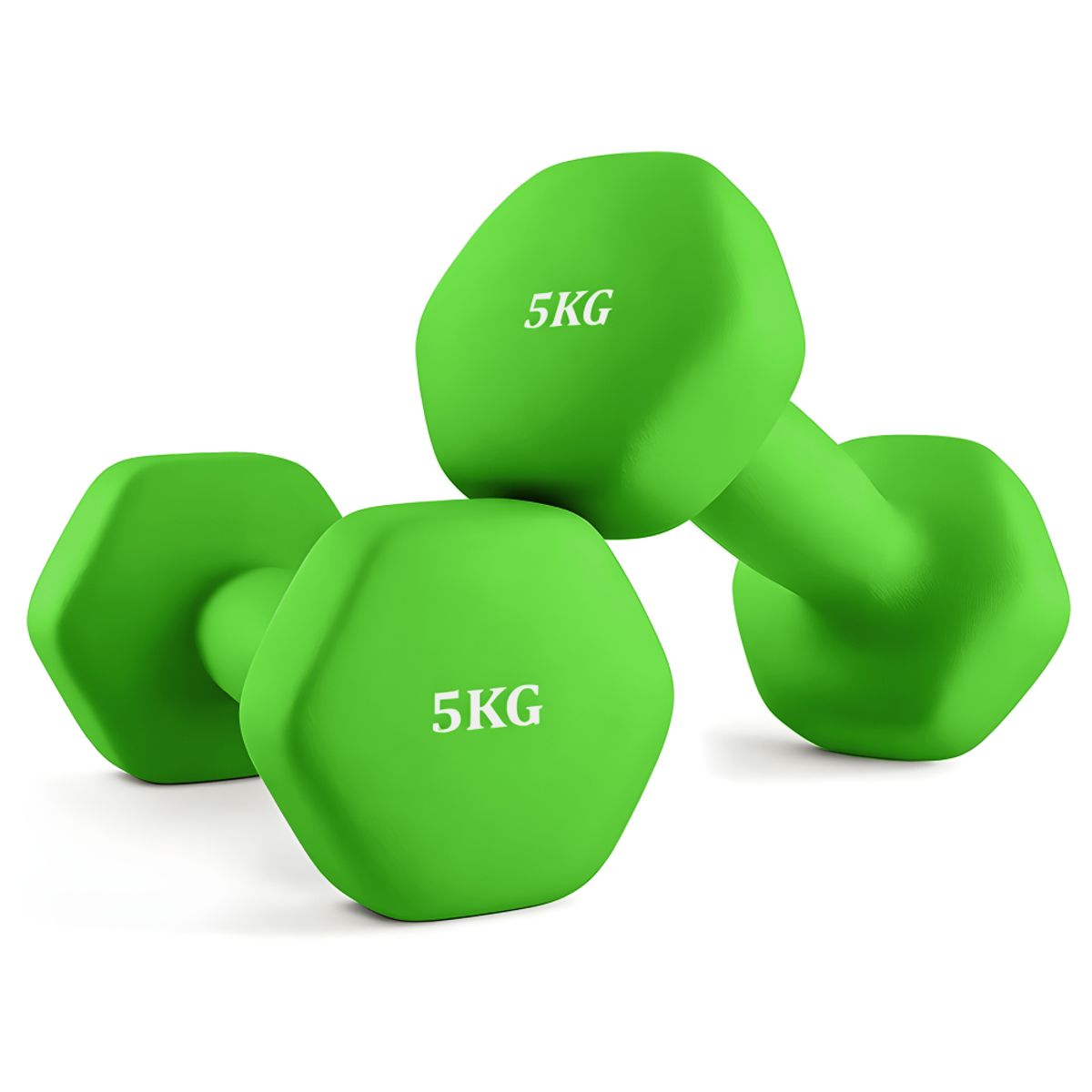 Par de Mancuernas Hexagonales 5 kg Recubiertas de Vinil, marca GENERICO - Foto Principal