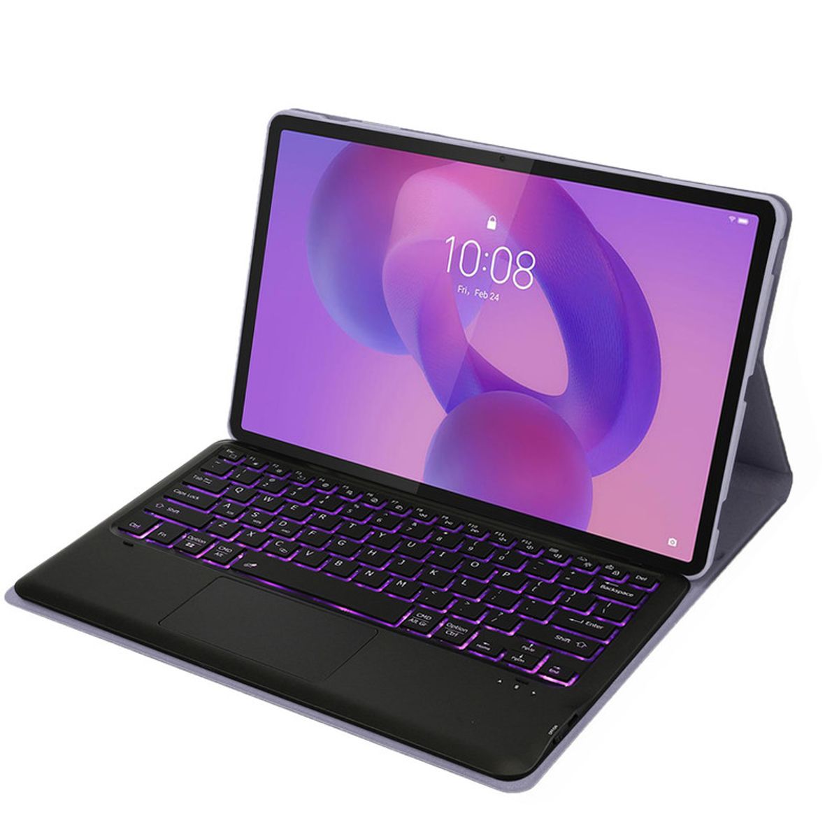 LENOVO - Tablet Lenovo Pad Pro 2025 8+128GB 127- Gris con Morado luminsos teclado