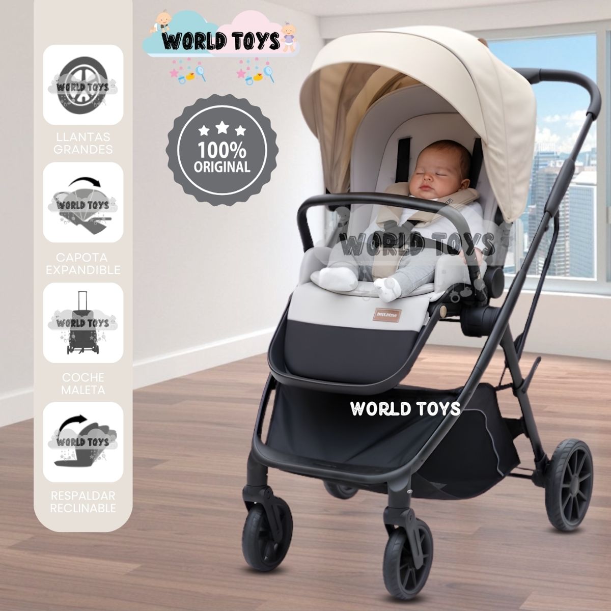 Baby - Coche Maleta «CHICAGO» Edición Limitada Beige