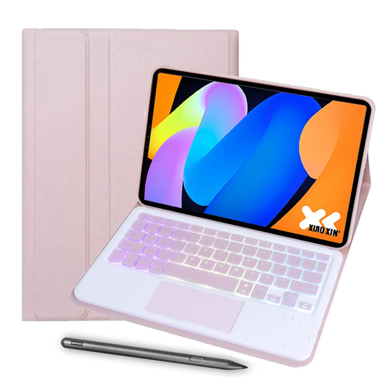 LENOVO - Tablet Lenovo Xiaoxin pad 11 2025 8+128GB 11 WIFI-Gris+Rosado luminsos teclado+Lápiz táctil Lenovo