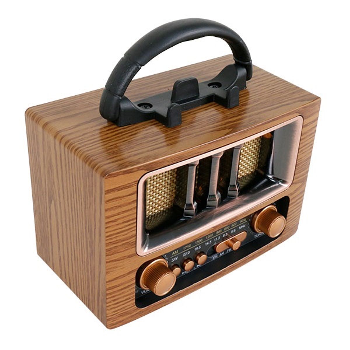 GENERICO - Radio Vintage Bluetooth KTF-2015 con Batería Recargable