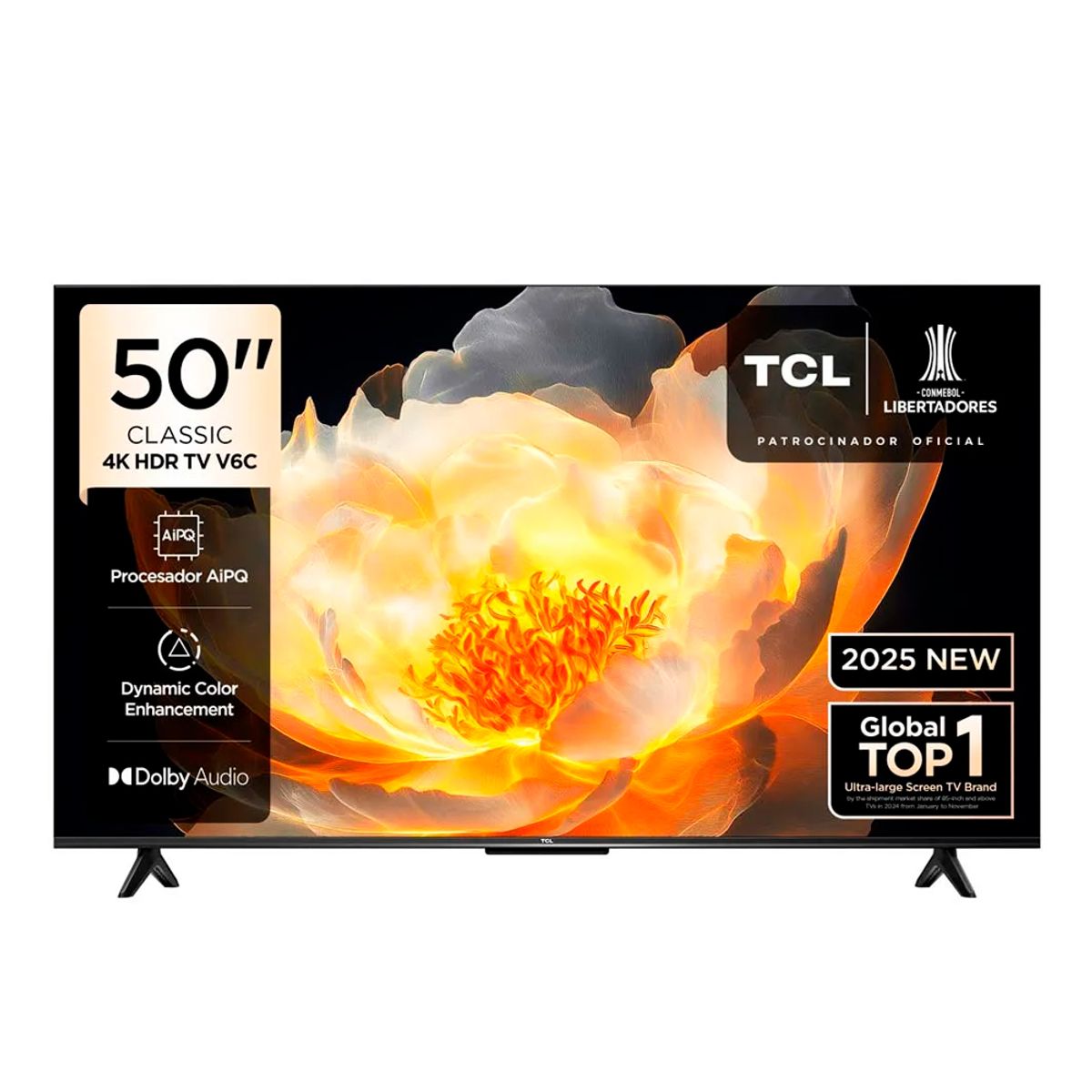 TCL - Televisor TCL Smart UHD 4K 50 Google TV 50V6C Nuevo Modelo - Negro