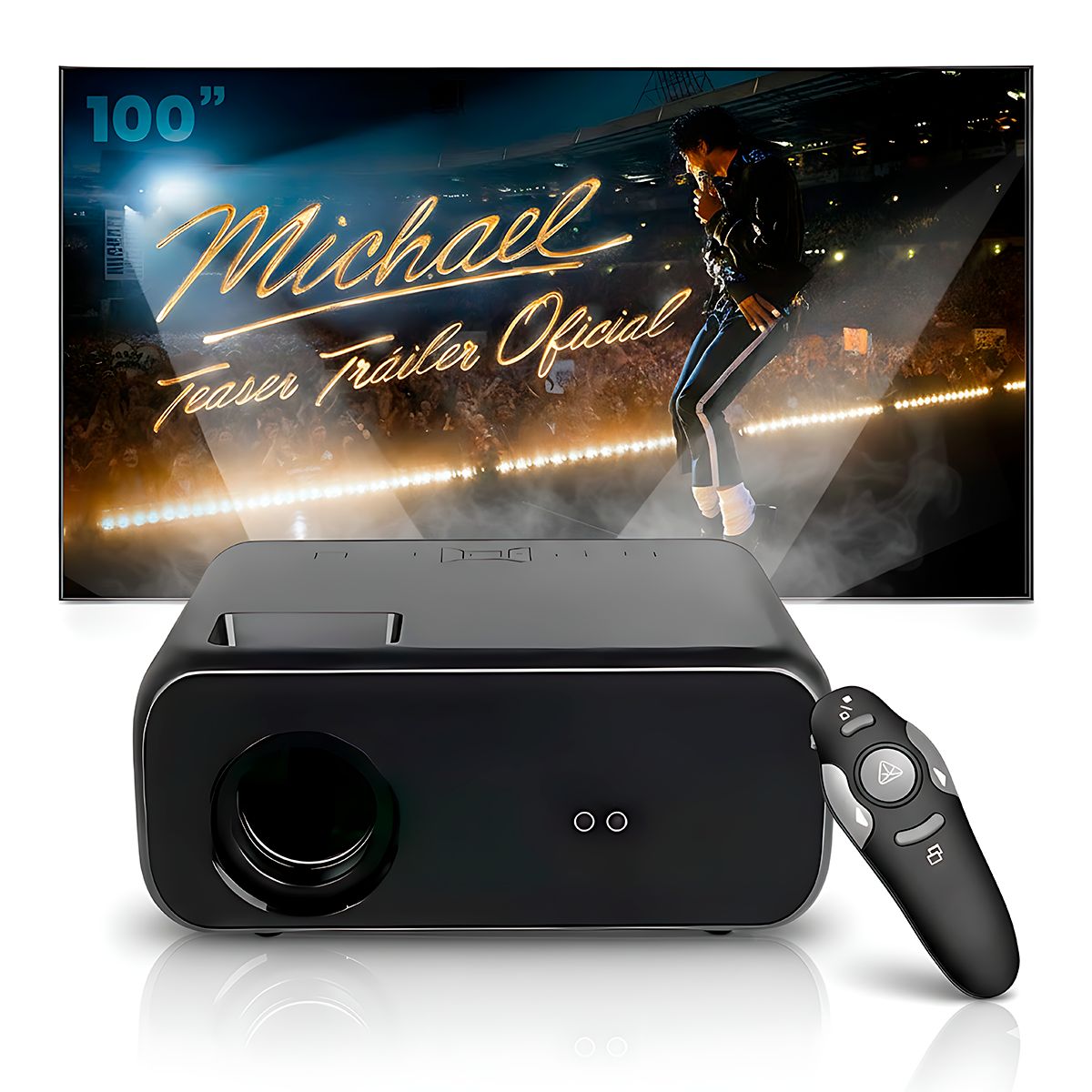 OWLENZ - Proyector Smart Owlenz SD550 Enfoque Manual + Ecran 100 Pulgadas + Puntero Láser