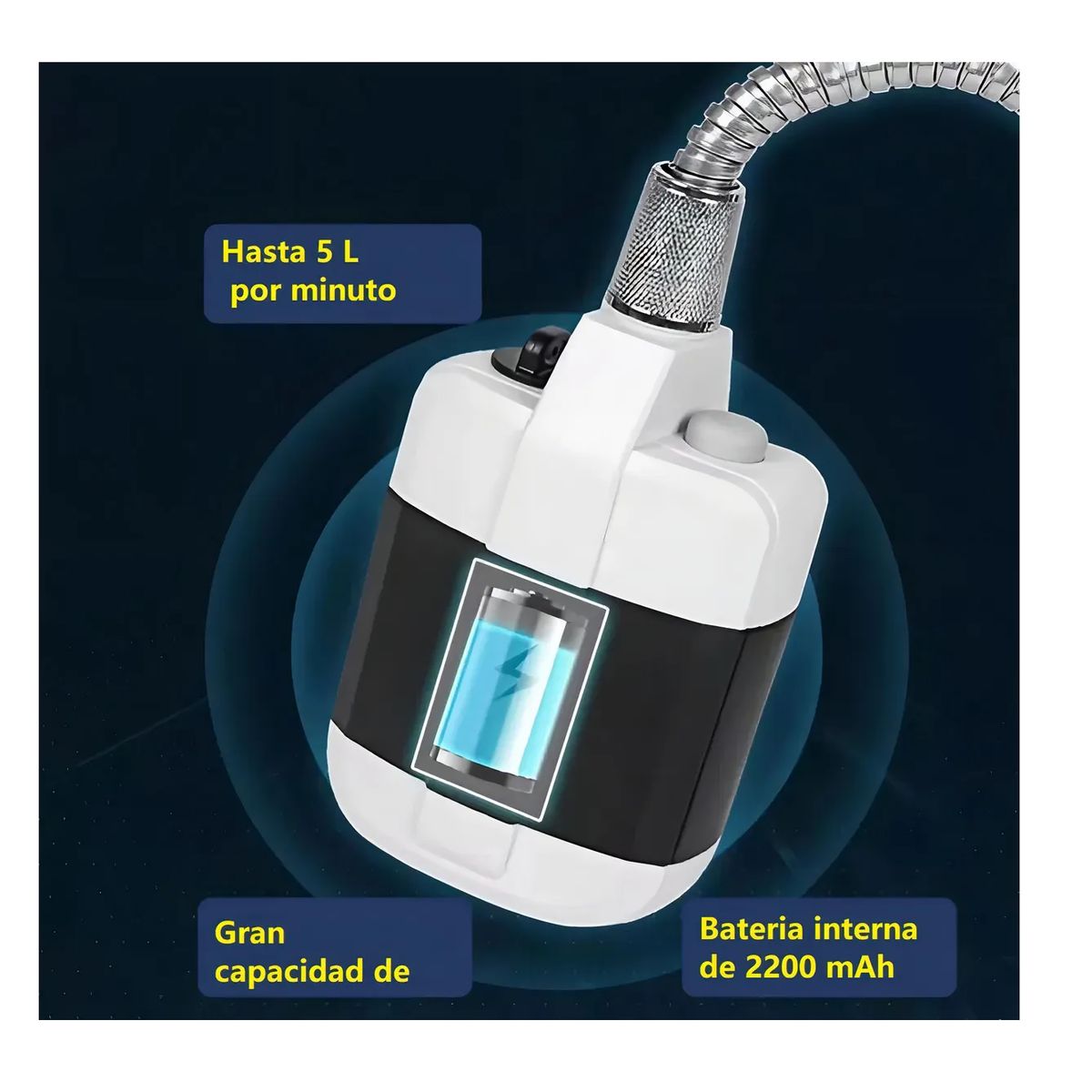 Regadera Portatil Recargable Emergencias Ducha Camping, marca GENERICO - Foto 4