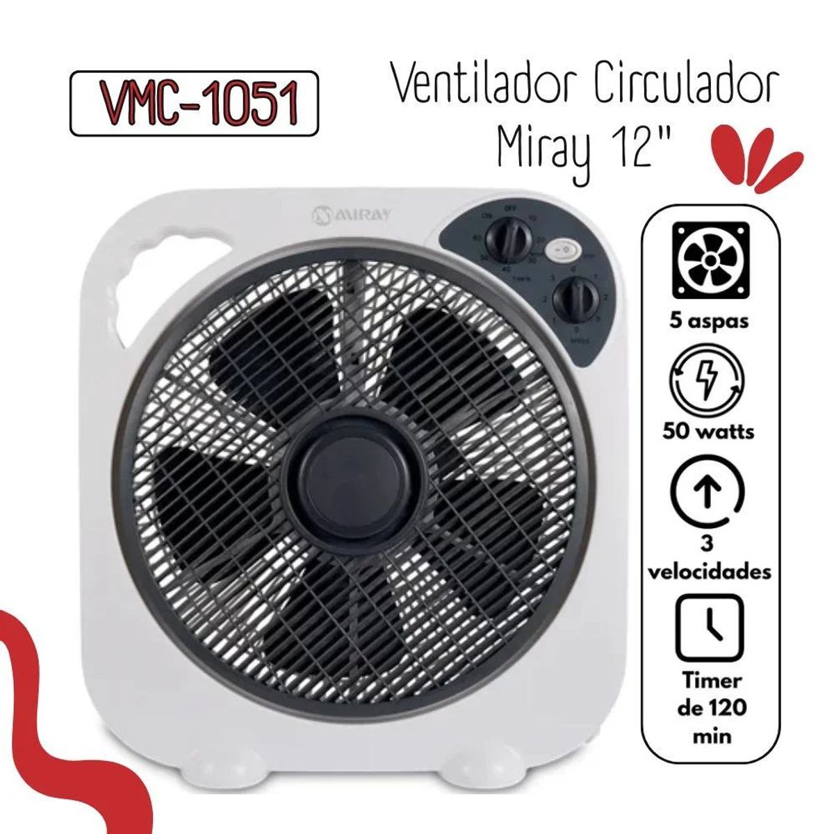 MIRAY - Ventilador Circulador Miray 12 VMC-1051