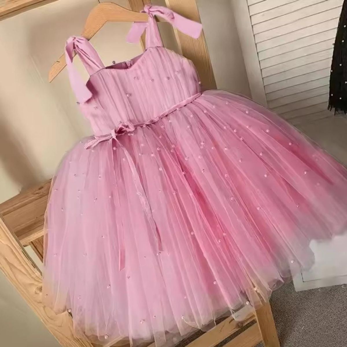 ARELYS - Vestido Niña Princesa Palo Rosa 1 a 2 años