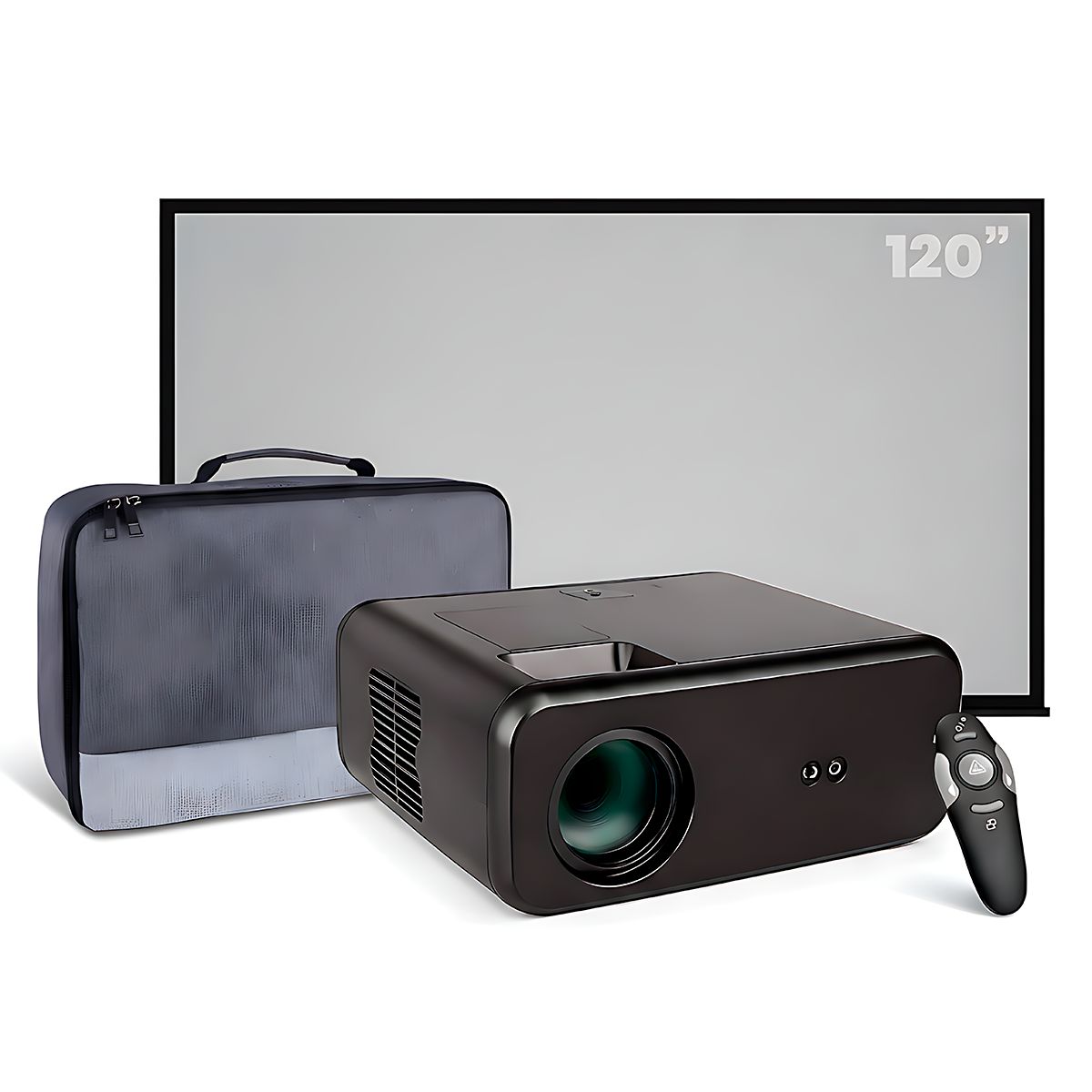 OWLENZ - Proyector Smart SD550 Enfoque Manual + Ecran 120 Pulgadas + Puntero Láser + Bolso de Transporte