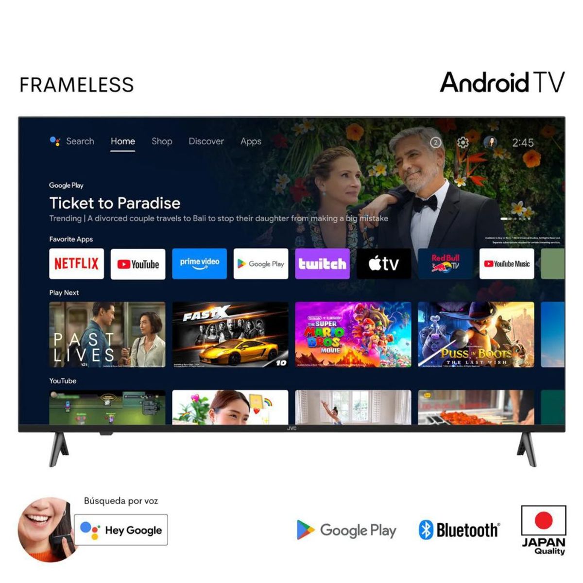 GENERICO - Televisor JVC 50 UHD 4K Android TV LT-50KB557 Negro