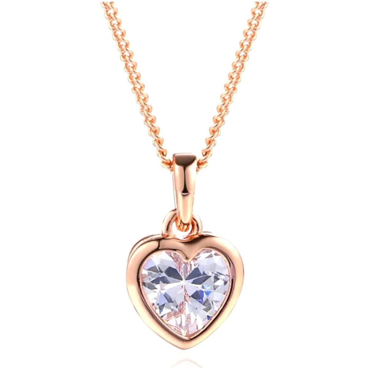 GENERICO - Collar Crystal Heart Regalo San Valentín NoviaEsposa Corazón Zirconia ¡Destello Eterno de Tu Amor