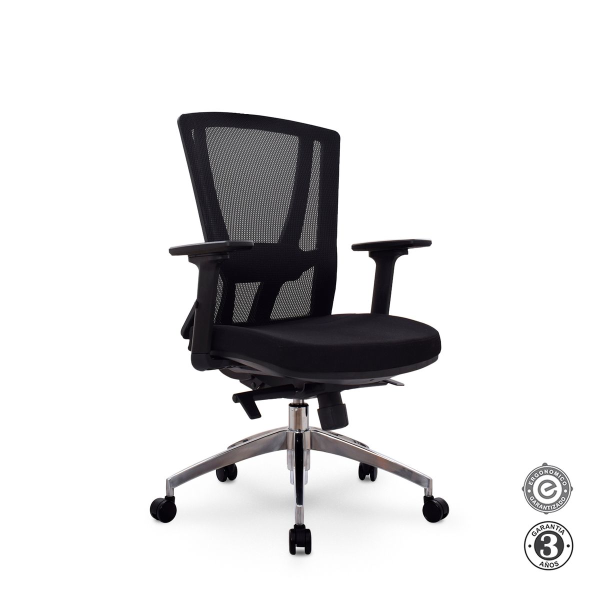 ALTHEA CONFORT - Silla Ergonómica Winner Gerente Brazos 1D Aluminio Negro Althea Confort