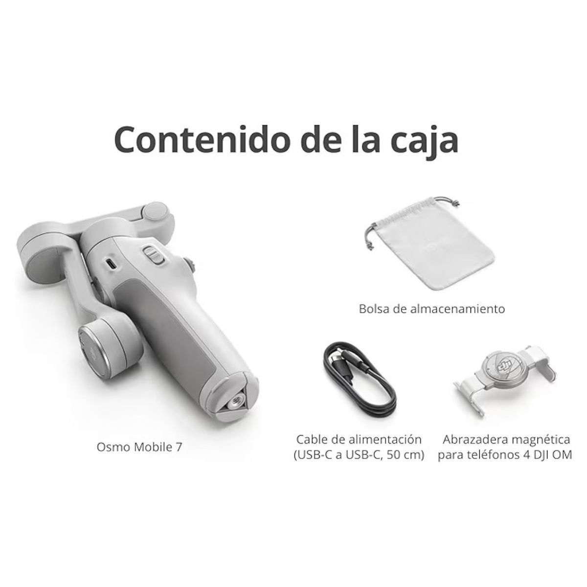 DJI - DJI Osmo Mobile 7 Estabilizador de 3 Ejes para Smartphone - Gris Platino