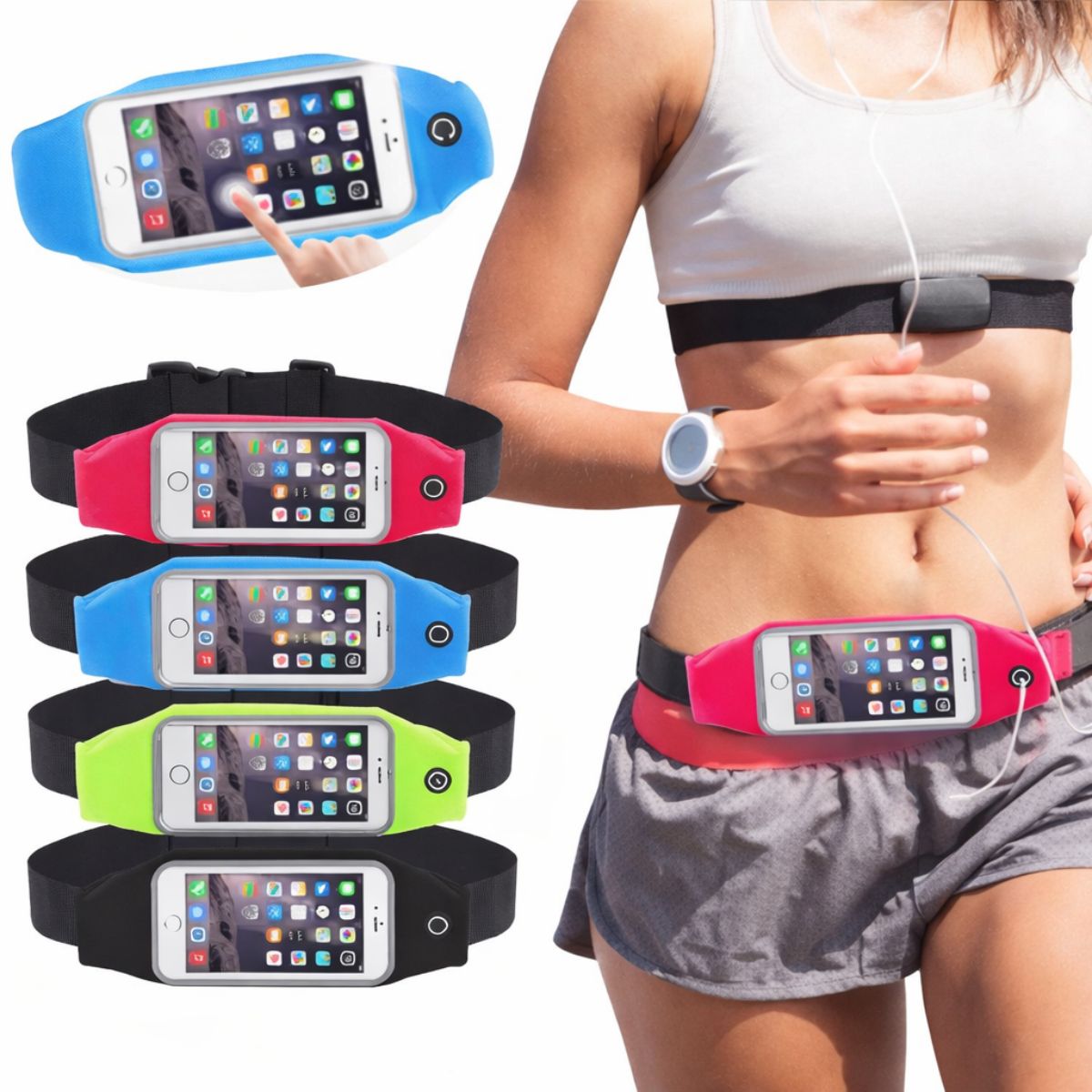 GENERICO - Canguro Deportivo Porta Celular Running Impermeable Ajustable Colores Surtidos