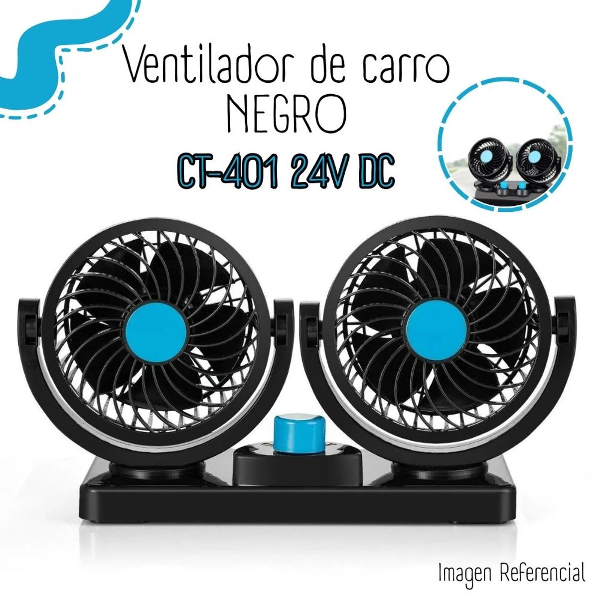 GENERICO - Ventilador Dual para Auto de 24V - 2VELOCIDADES