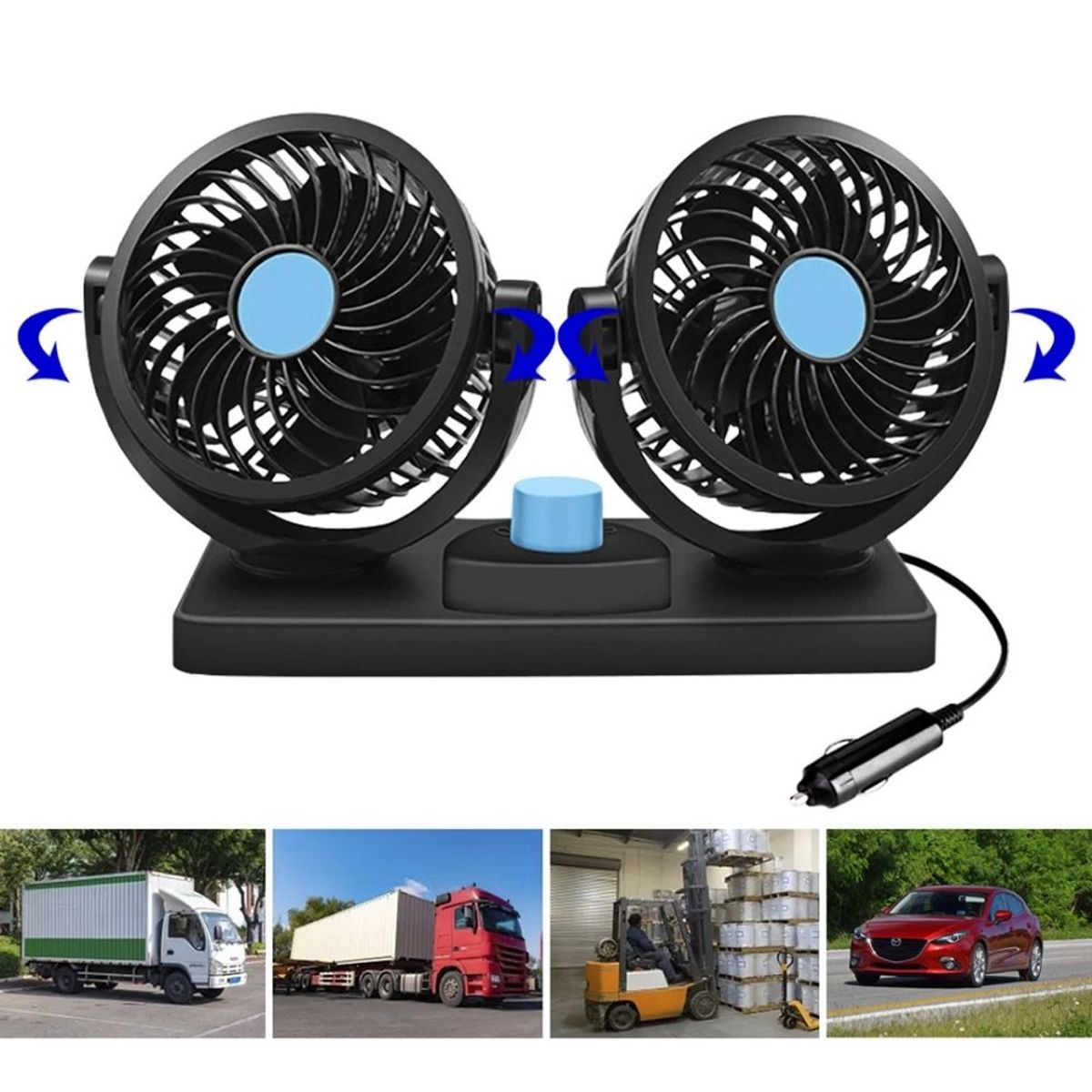 GENERICO - Ventilador Dual para Auto de 24V - 2VELOCIDADES