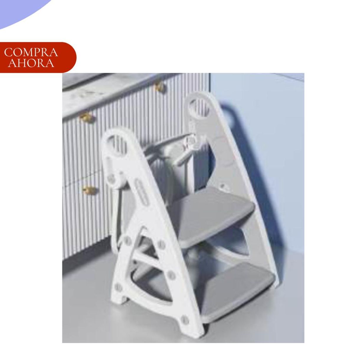 Baby - ADAPTADOR DE LAVADERO CON ESCALAERA PARA NIÑO - COLOR PLOMO