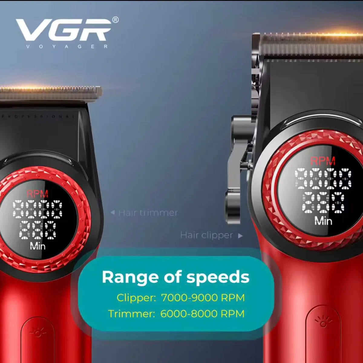 GENERICO - Combo VGR 4 en 1 Clipper + Trimmer + Shaver + Secadora - STEPLESS PRO