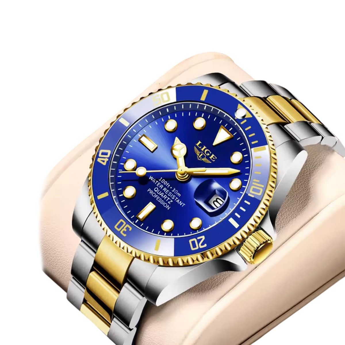 LIGE - Reloj Lige LIG-6 Hombre Acero Plateado