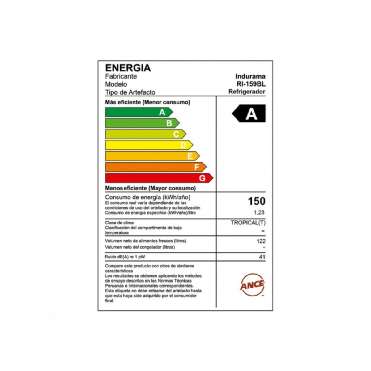 INDURAMA - Frigobar Indurama RI-159BL Blanco - 122 Litros