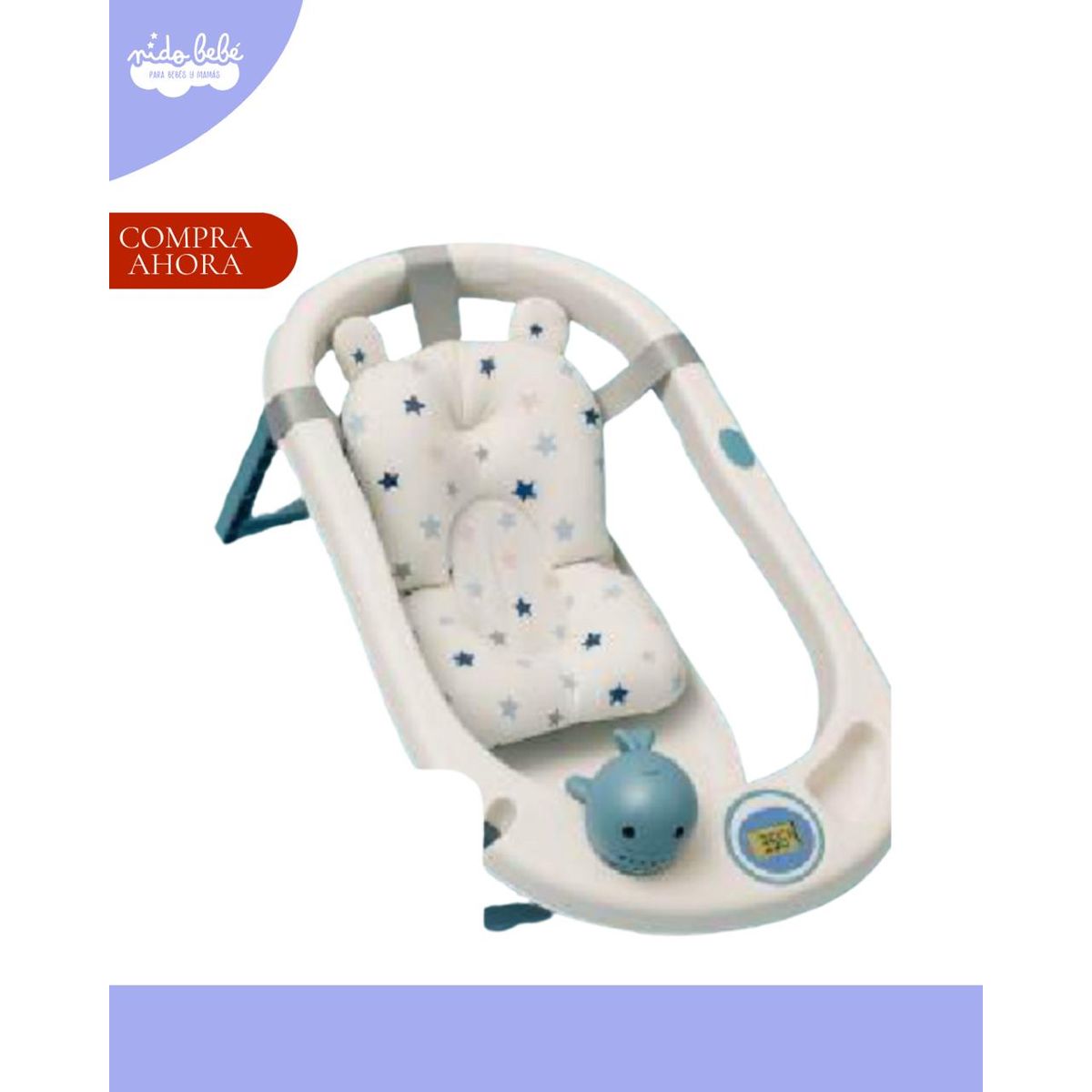 GENERICO - Bañera Tina de Baño para Bebe Plegable Celeste