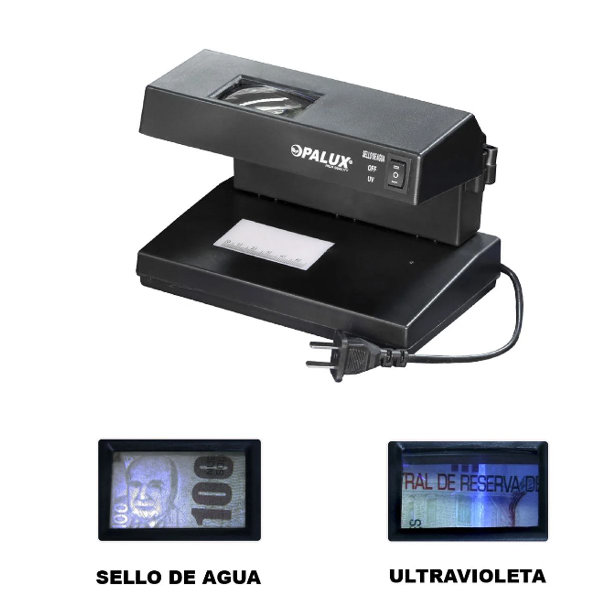 WESTOR - Detector de Billetes Falsos Luz UV + Lupa OP-2138 OPALUX