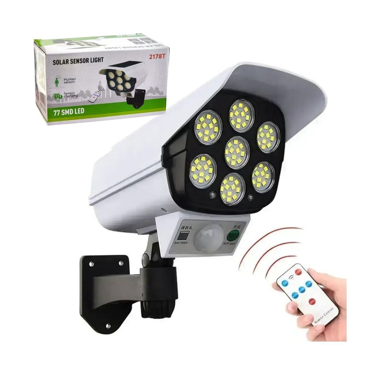 GENERICO - Lámpara Solar de Seguridad Exterior con Sensor Inteligente y 3 Modos de Iluminación