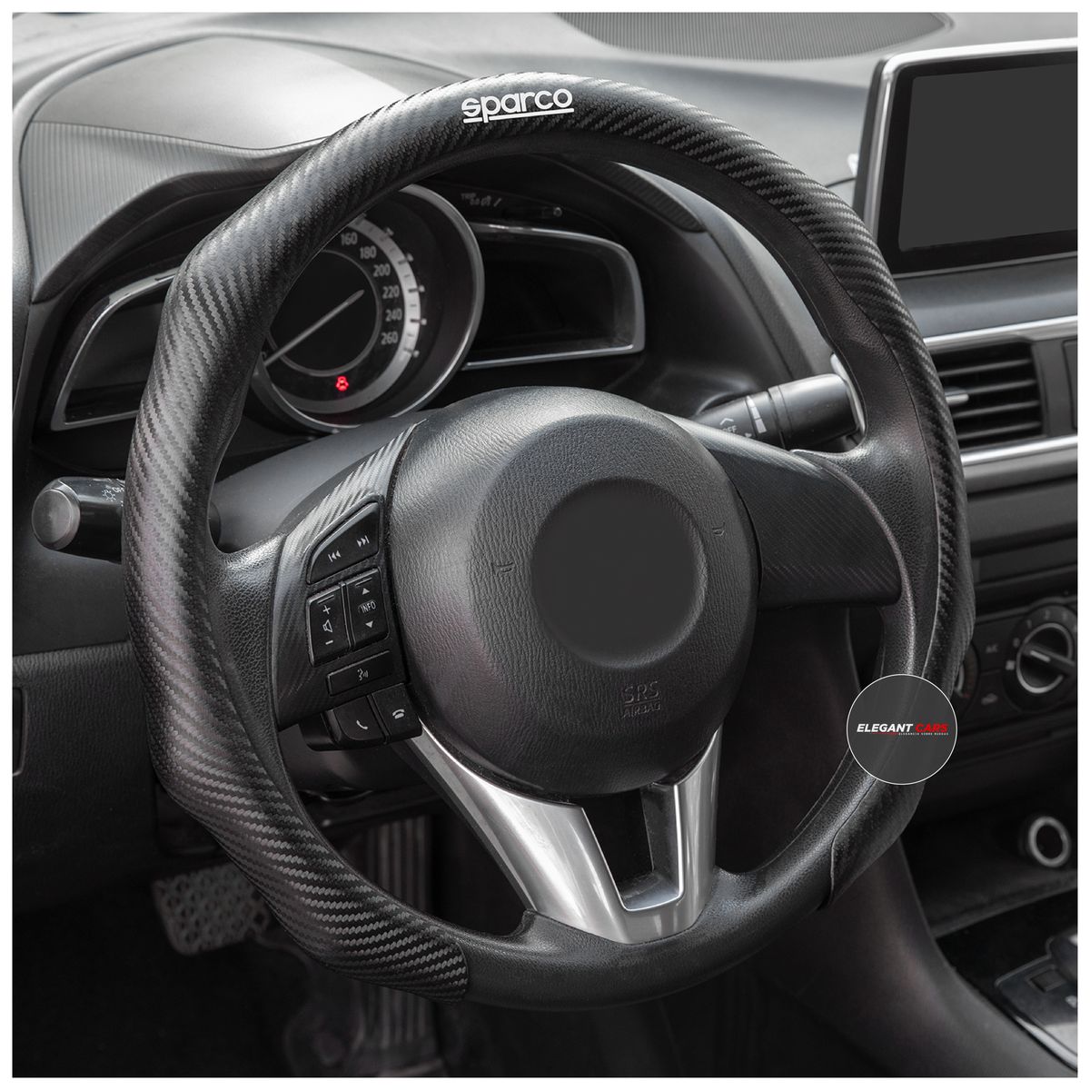 SPARCO - Protector De Volante Exclusivo SPARCO Fibra De Carbono Negro