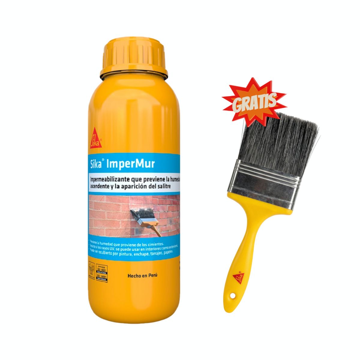 SIKA - Resina contra la humedad Sika Impermur y Salitre x1L Gratis una brocha
