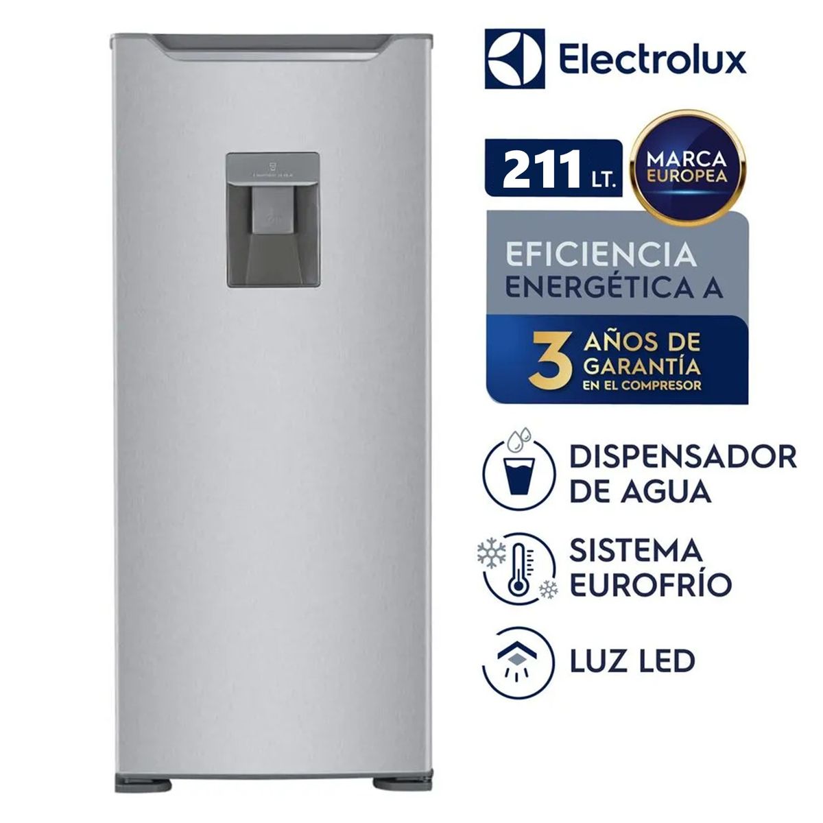 ELECTROLUX - Refrigeradora Electrolux Frost 211L Gris ERDM26F2HPS