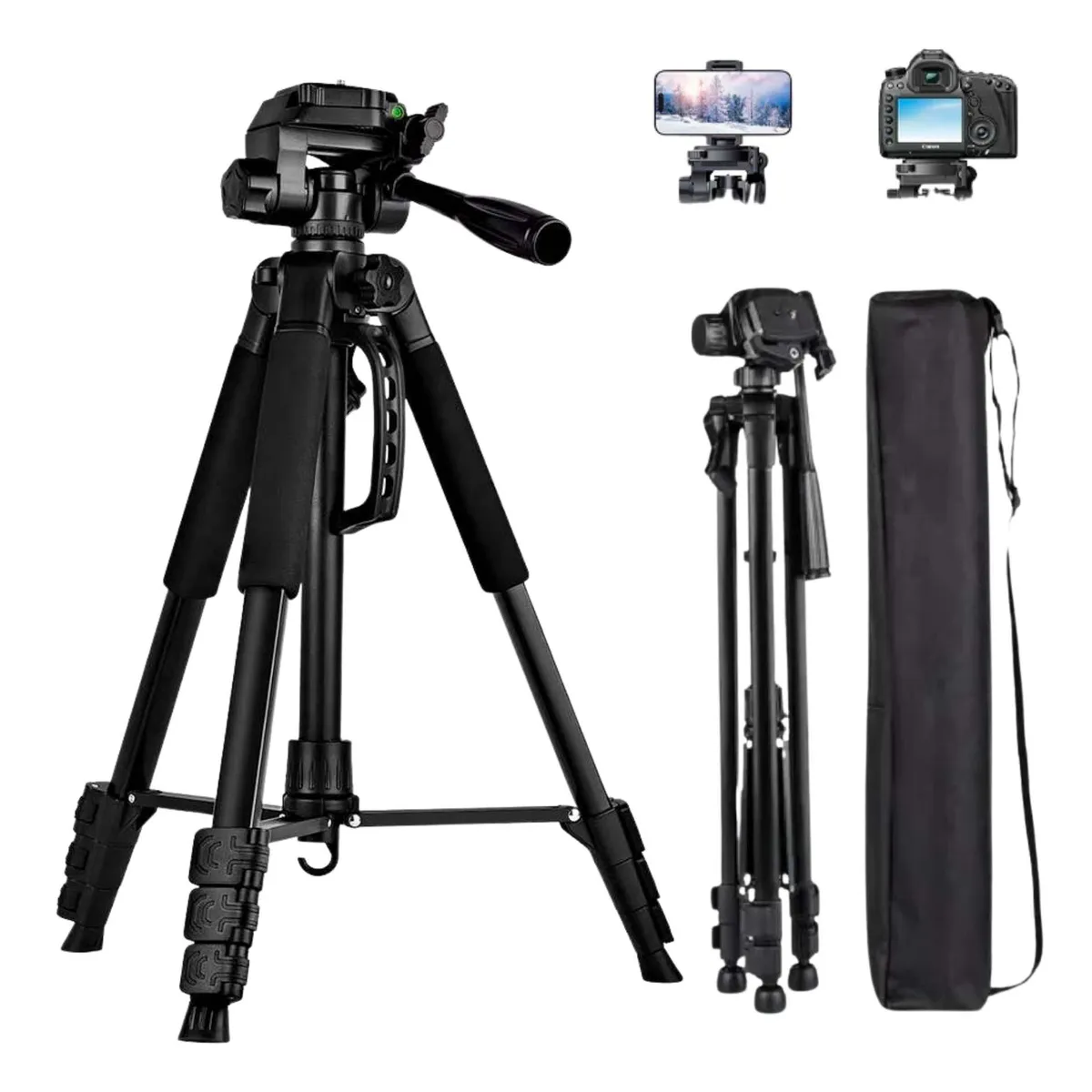 SEISA - Tripode Profesional 183cm Aluminio para Camara Canon Nikon Celulares +  Estuche Vlogging Fotografía