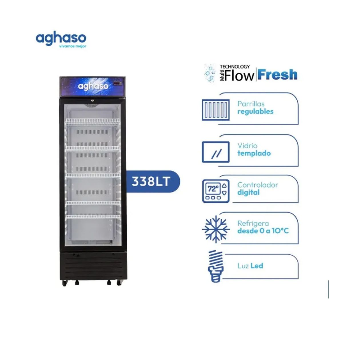 AGHASO - Visicooler Aghaso de 1 Puerta 338 L - VIS-AGH02