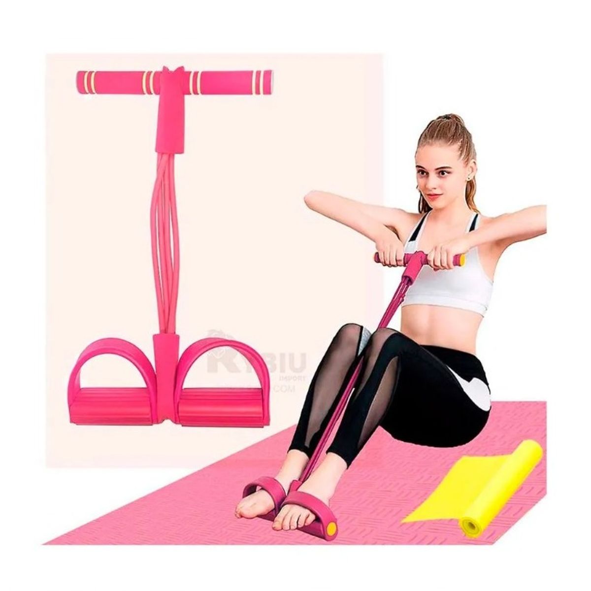 GENERICO - Liga de Resistencia Traccion para Entrenamiento Fitness rosado