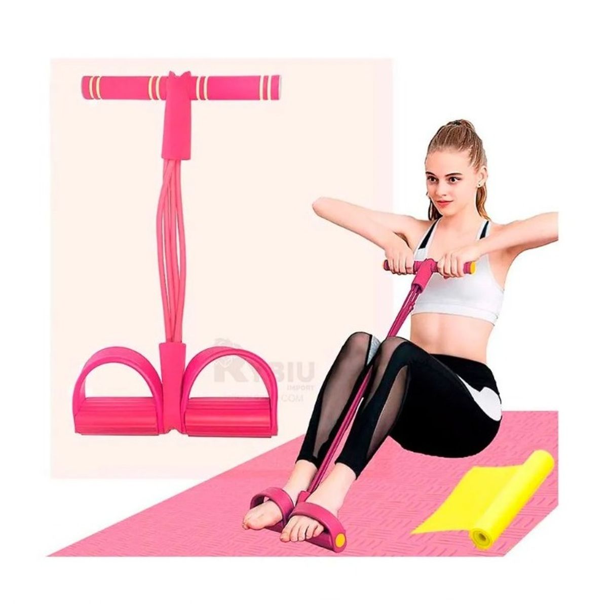GENERICO - Liga de Resistencia Traccion para Entrenamiento Fitness rosado